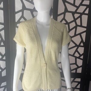August Silk Cream Short Sleeve Cardigan